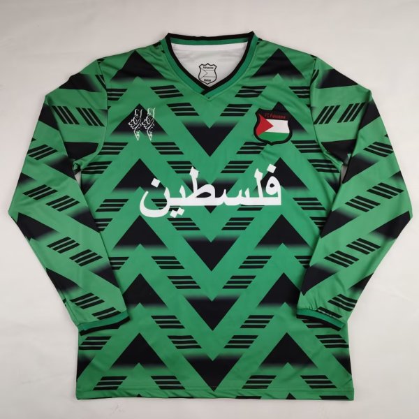 2024 Palestine Long sleeves Fans Version Soccer Jersey