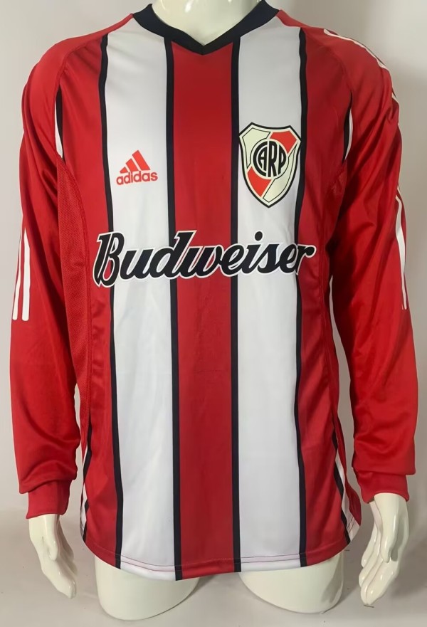 2003-2004 River Plate Away Long Sleeve Retro Soccer Jersey