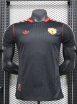25-26 Man Utd Black Casual Special Edition Player Version Soccer Jersey*带白边