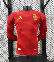 2024 Spain European Cup Home Long sleeves Player Version Soccer Jersey