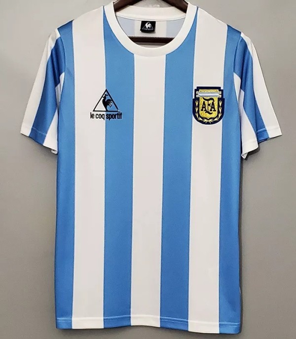 1986 Argentina Home Retro Soccer Jersey