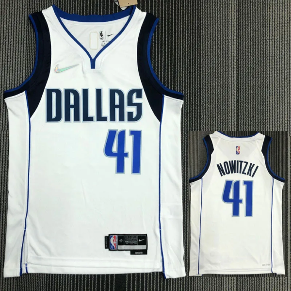 21-22 Dallas NOWITZKI #41 White 75th Anniversary Top Quality Hot Pressing NBA Jersey
