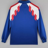 1988-1990 France Home Long Sleeve Retro Soccer Jersey