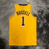 LAKERS RUSSELL #1 Yellow Top Quality Hot Pressing NBA Jersey