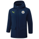 24-25 Man City Royal Blue Hooded Windbreaker Fabric Cotton Coat (白绿标)