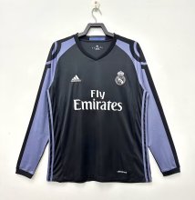 2016-2017 RMA Away Black Long sleeves Retro Soccer Jersey