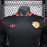 25-26 Man Utd Black Casual Special Edition Player Version Soccer Jersey*带白边