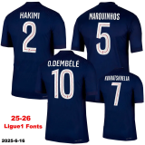 25-26 PSG Home Fans Soccer Jersey*带星