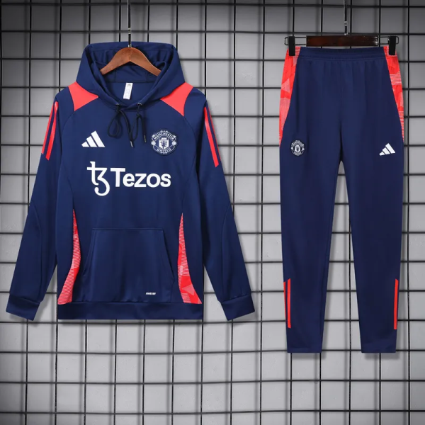 24-25 Man Utd Royal blue Hoodie Tracksuit (卫衣套装)