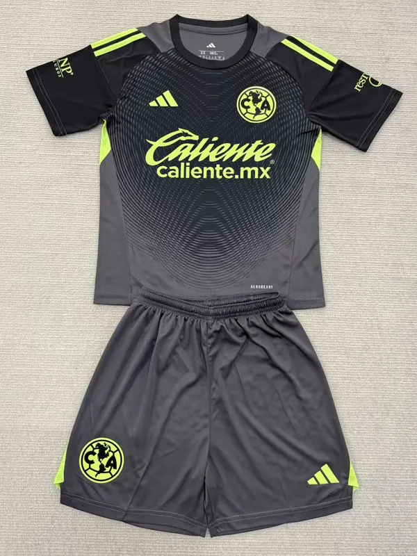 25-26 Club America Black GoalKeeper Kids Soccer Jersey 1:1 Thai Quality