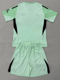 25-26 ARS Light Green GoalKeeper Kids Soccer Jersey 1:1 Thai Quality
