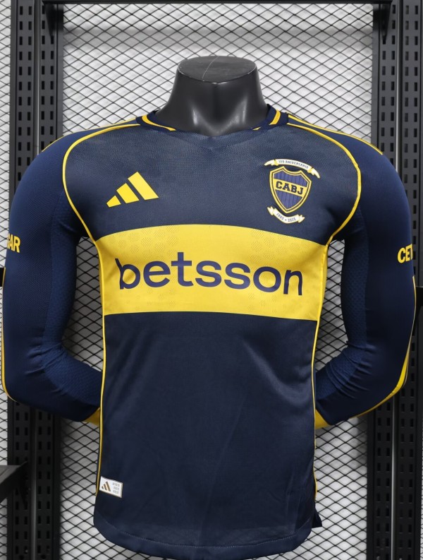 25-26 Boca Juniors Home Long sleeves Player Version Soccer Jersey
