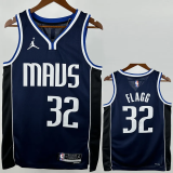 22-23 Dallas Mavericks FLAGG #32 Royal Blue Top Quality Hot Pressing NBA Jersey (Trapeze Edition)飞人版