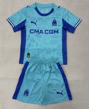 25-26 Marseille Blue GoalKeeper Kids Soccer Jersey