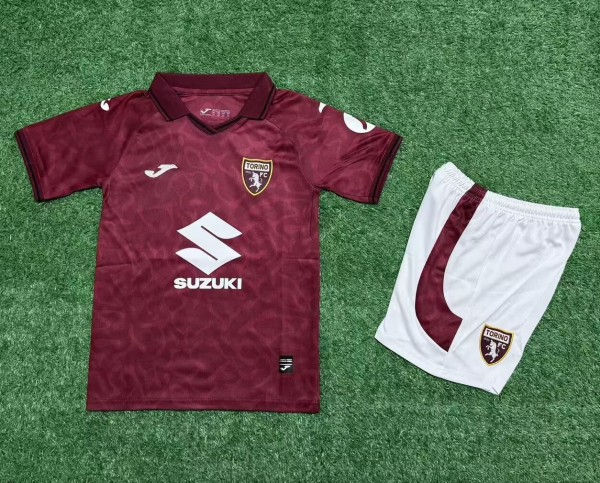 25-26 Torino Home Kids Soccer Jersey
