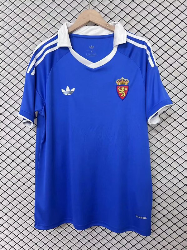 26-27 Zaragoza Blue Retro Version Fans Soccer Jersey