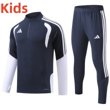 2026 AD Blue Kids Half Pull Tracksuit