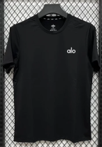 2026 ALO Black Ice Silk Casual T-Shirt