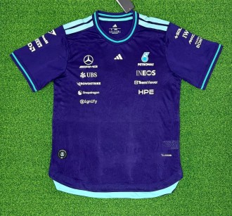 2026 Mercedes New Pattern Heat Transfer Printing Short Sleeve Racing Suit