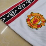 1998-1999 Man Utd White Retro Shorts Pants