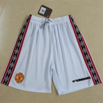 1998-1999 Man Utd White Retro Shorts Pants