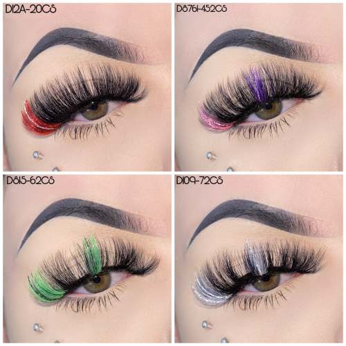 Synthetic Colorful Glitter Lashes （MOQ 10）