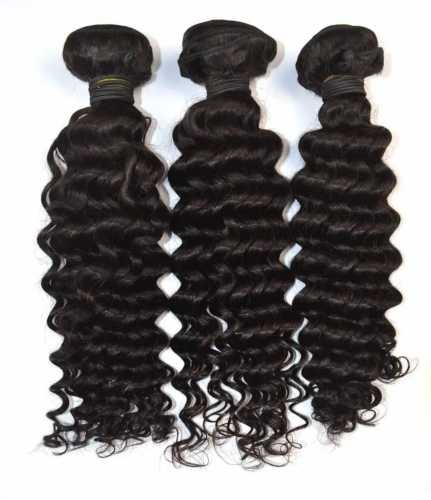 Luxury human hair deep curly bundles
