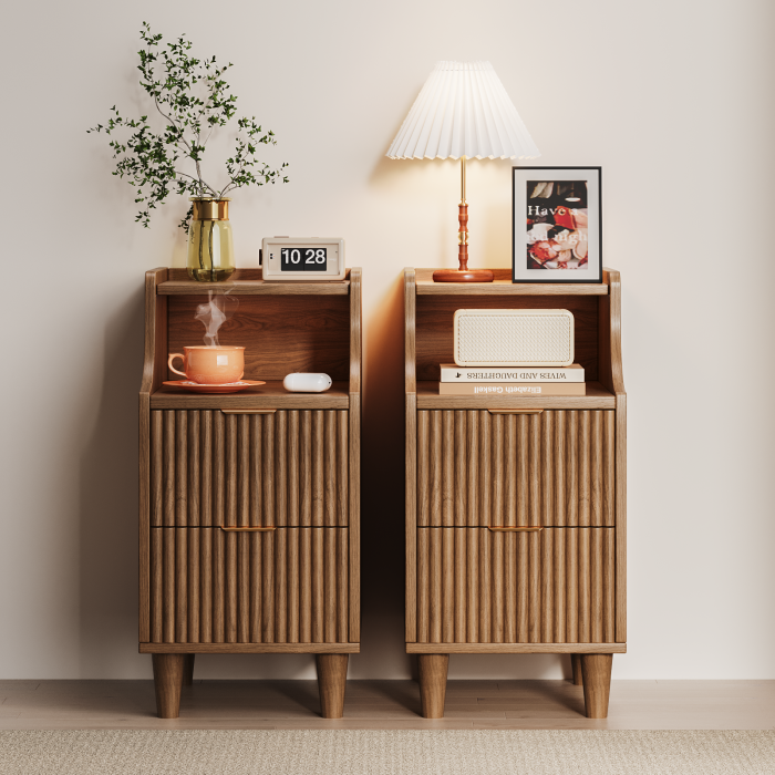 UGTOO 2PC 11.81Inch Narrow Gap Nightstands