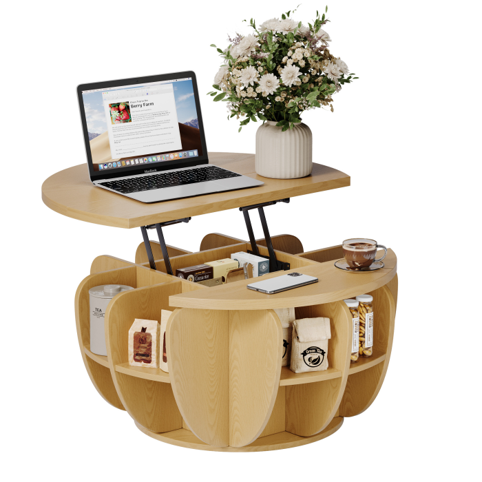 UGTOO 32.68-inch diameter circular coffee lift table