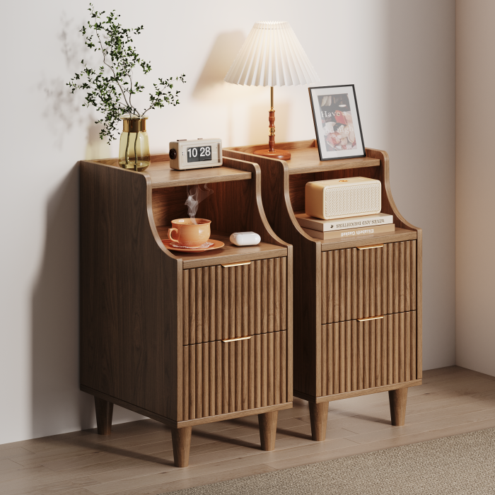 UGTOO 2PC 11.81Inch Narrow Gap Nightstands