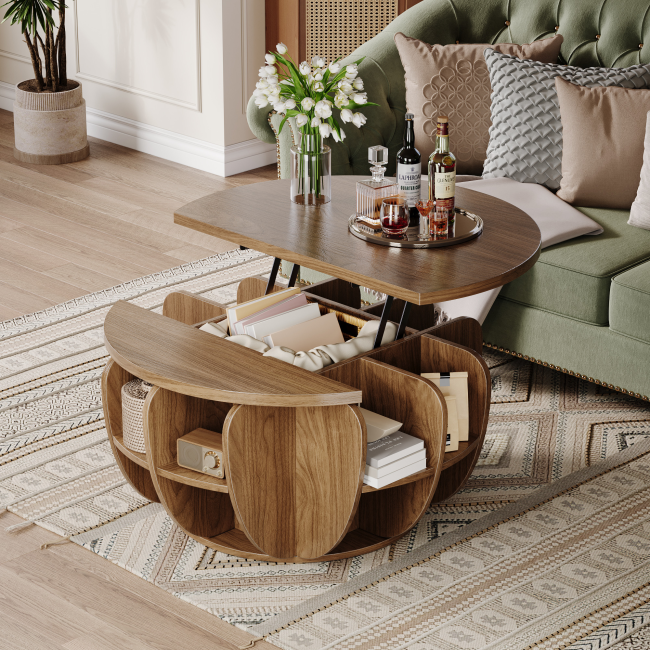 UGTOO 32.68-inch diameter circular coffee lift table