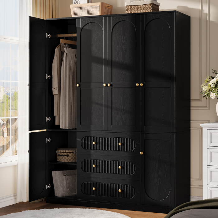 UGTOO 55.1Inch 4-Doors Large Wardrobe