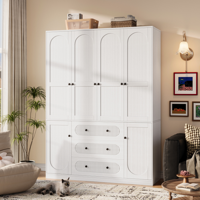 UGTOO 55.1Inch 4-Doors Large Wardrobe