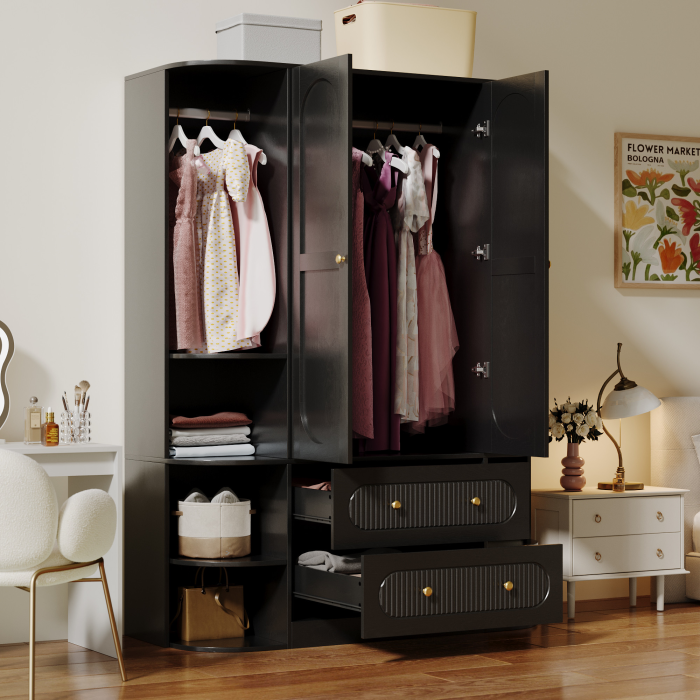 UGTOO 47.24Inch Dual Door Multifunctional Wardrobe