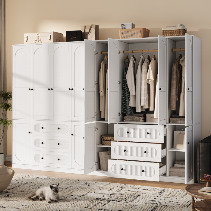 UGTOO 55.1Inch 4-Doors Large Wardrobe