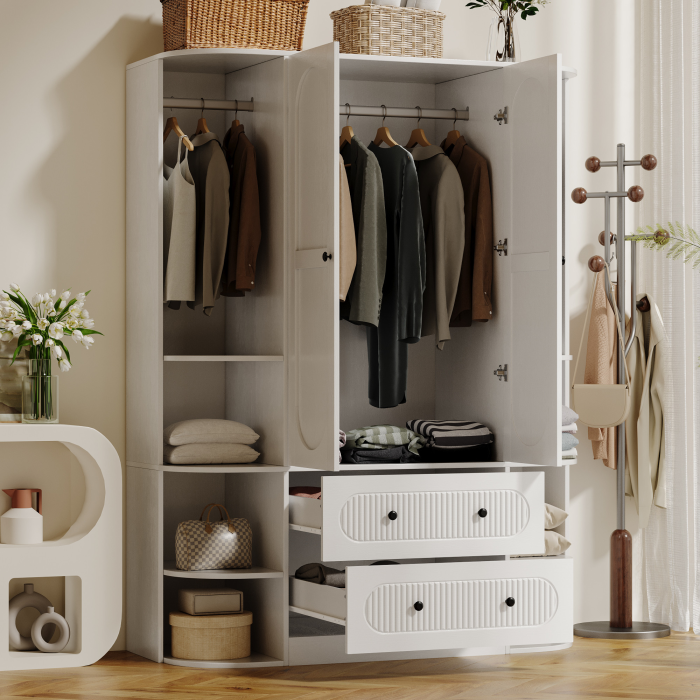 UGTOO 47.24Inch Dual Door Multifunctional Wardrobe