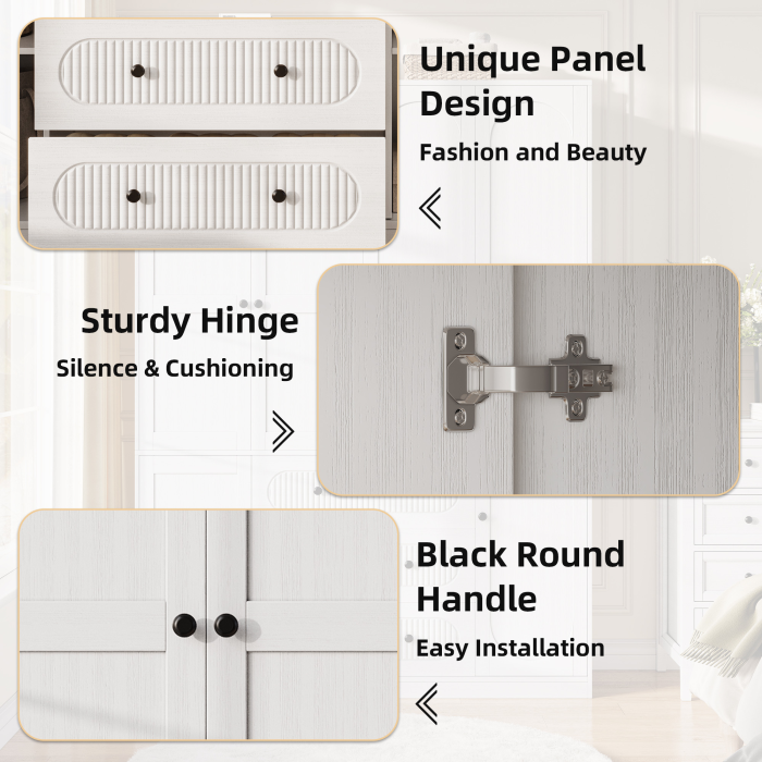 UGTOO 55.1Inch 4-Doors Large Wardrobe