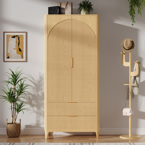 UGTOO 31.4-Inch Double Doors Rustic Wardrobe