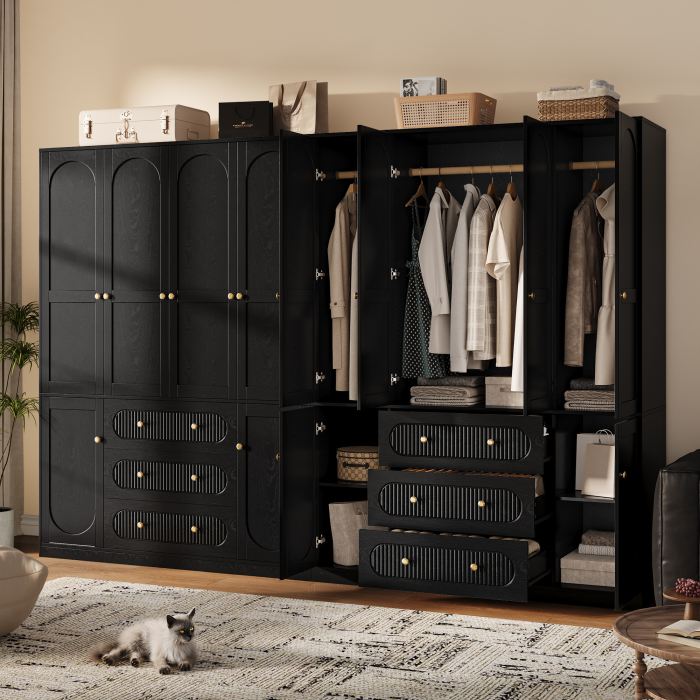 UGTOO 55.1Inch 4-Doors Large Wardrobe
