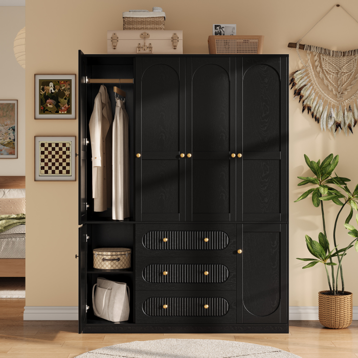 UGTOO 55.1Inch 4-Doors Large Wardrobe