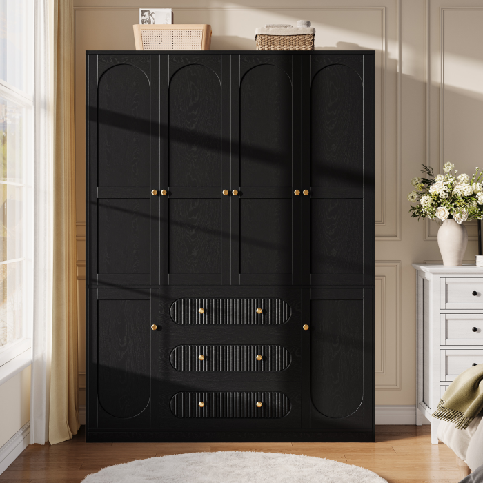 UGTOO 55.1Inch 4-Doors Large Wardrobe