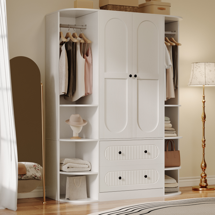 UGTOO 47.24Inch Dual Door Multifunctional Wardrobe