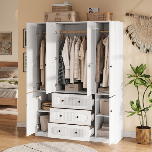 UGTOO 55.1Inch 4-Doors Large Wardrobe