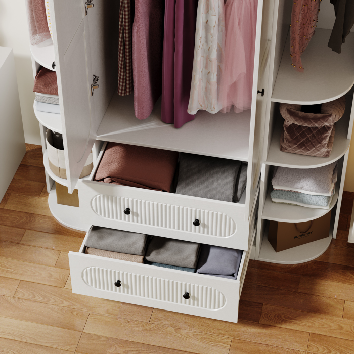 UGTOO 47.24Inch Dual Door Multifunctional Wardrobe