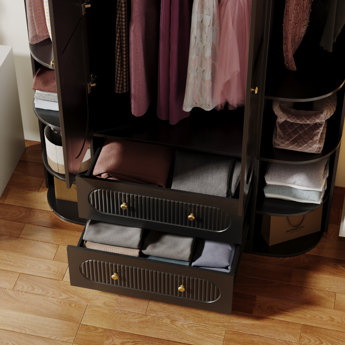 UGTOO 47.24Inch Dual Door Multifunctional Wardrobe