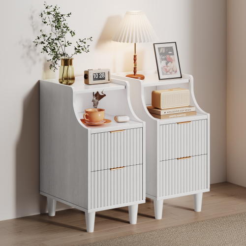 UGTOO 2PC 11.81Inch Narrow Gap Nightstands