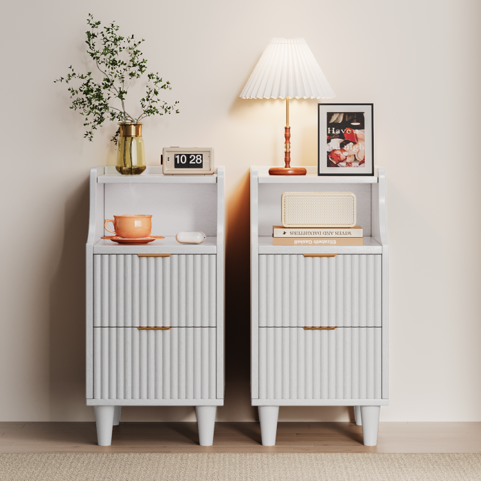 UGTOO 2PC 11.81Inch Narrow Gap Nightstands