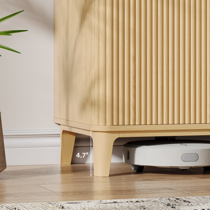 UGTOO 39.3In Mid-Century Modern Shoe Storage Bench with Padded Cushion