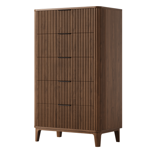 UGTOO 45.2In Modern 5-Drawer Chest with Grooved Panels