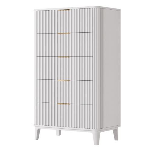 UGTOO 45.2In Modern 5-Drawer Chest with Grooved Panels
